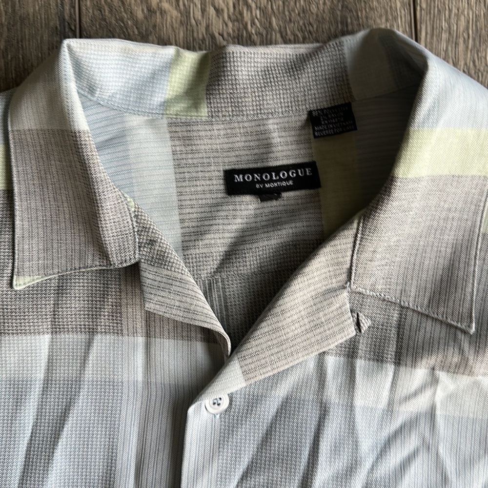 Monologue by Montique shirt short sleeve button up casual size 2XL athleisure - Picture 6 of 9